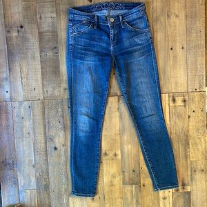 Goldsign denim blue jeans EUC size 24 stretch 8-inch rise